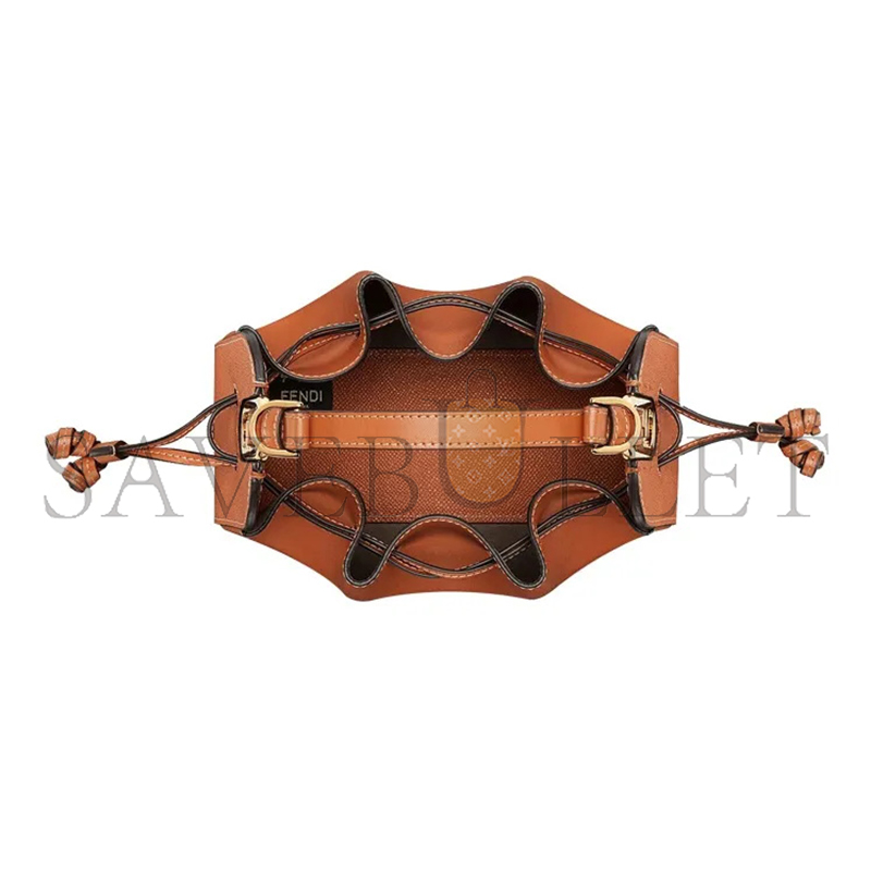 FENDI POMODORINO MINI LEATHER HOBO BAG 8BS059AHWUF1C6J (24*14*9.5cm)